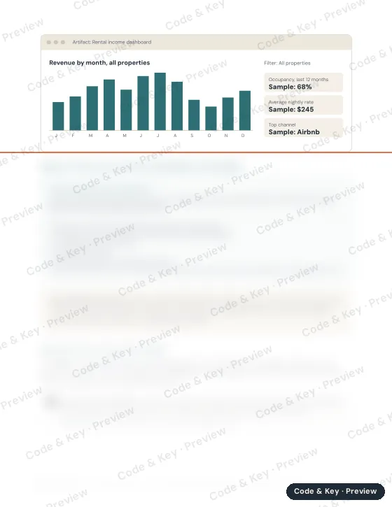 Preview of the sample dashboard page: the heading is readable and the rest is blurred