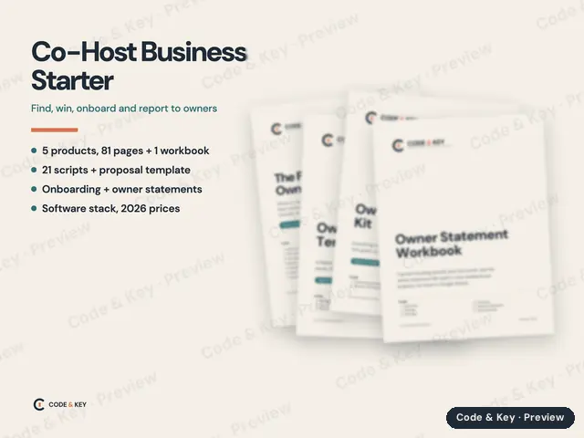 Co-Host Business Starter: cover and sample pages