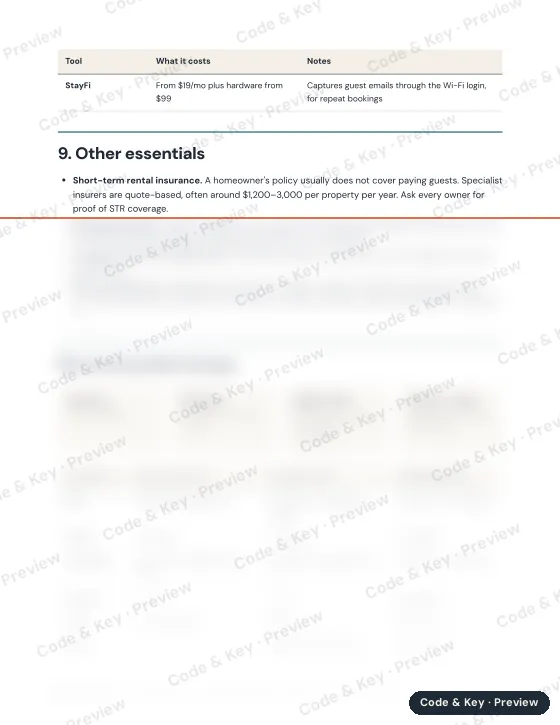 Preview of the recommended setups page: the heading is readable and the rest is blurred