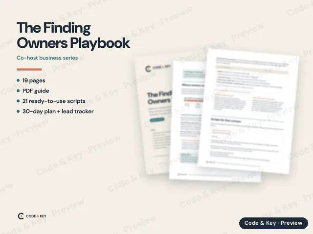 The Finding Owners Playbook: cover and sample pages