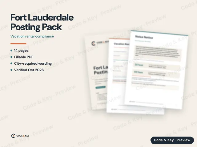 Fort Lauderdale Posting Pack: cover and sample pages