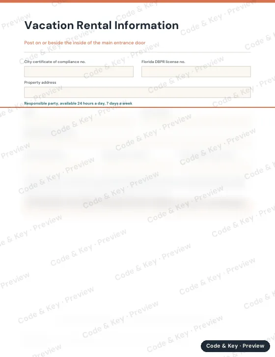 Preview of the sample page: the heading is readable and the rest is blurred