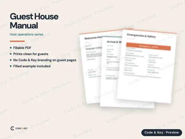 Guest House Manual: cover and sample pages