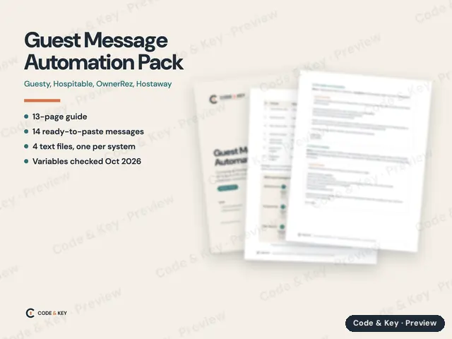 Guest Message Automation Pack: cover and sample pages