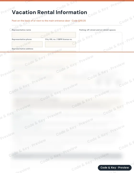 Preview of the front door posting page: the heading is readable and the rest is blurred