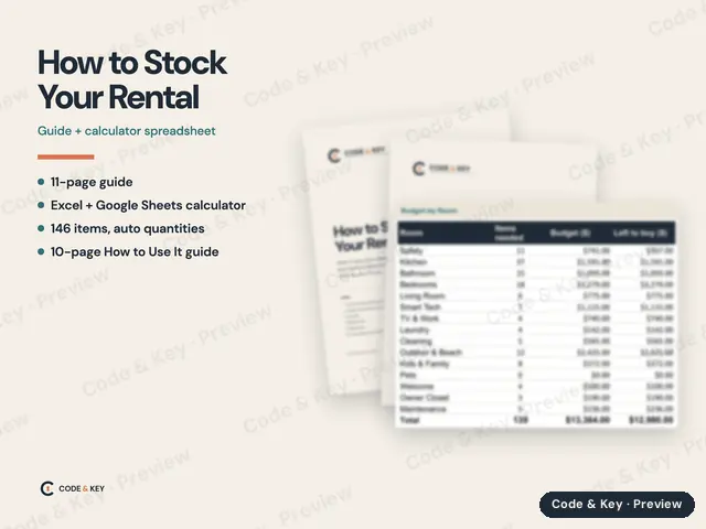 How to Stock Your Rental: cover and sample pages