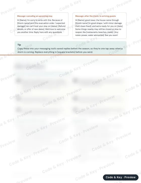 Preview of the after the storm page: the heading is readable and the rest is blurred