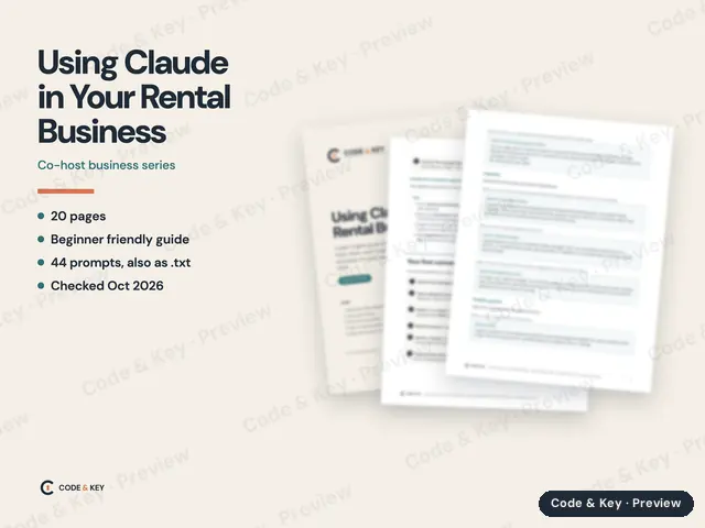 Using Claude in Your Rental Business: cover and sample pages
