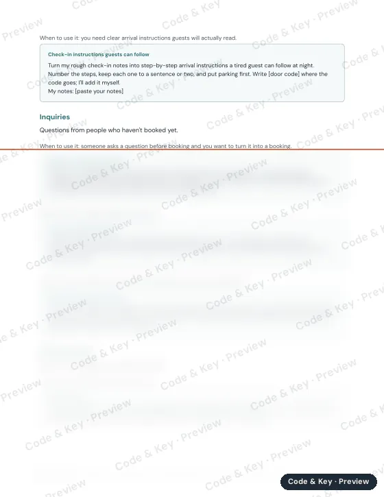 Preview of the inquiries page: the heading is readable and the rest is blurred